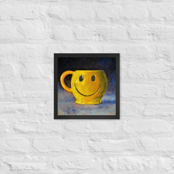 Gerahmter Kunstdruck Smiley Tasse – Bild 3