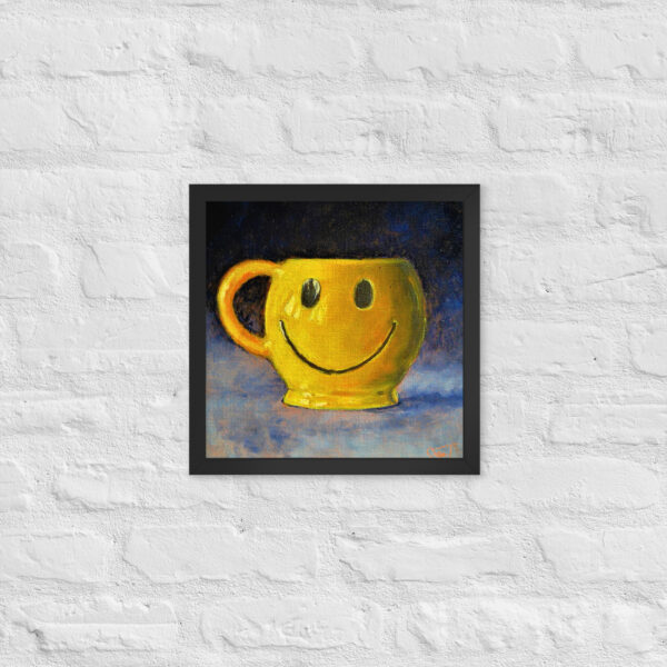 Gerahmter Kunstdruck Smiley Tasse – Bild 4