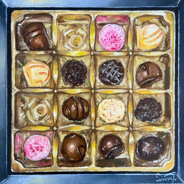 Pralinen Ölgemälde
